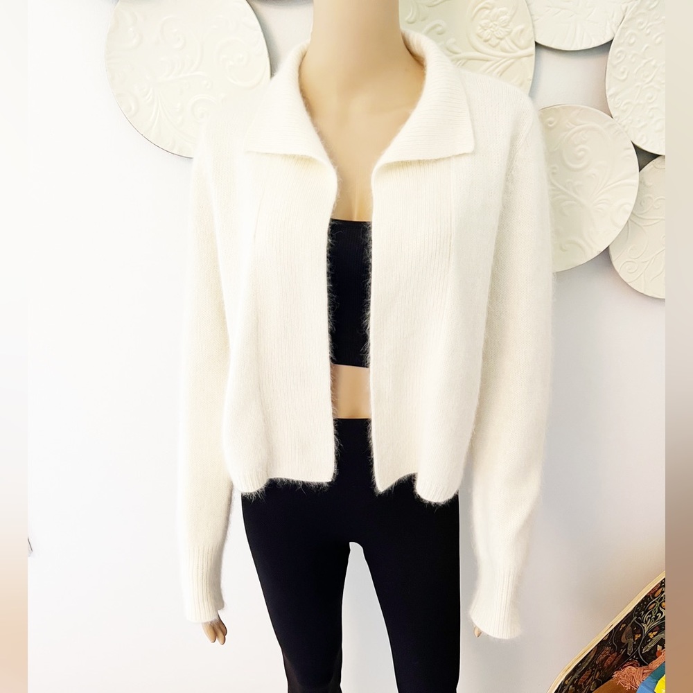 Lauren Ralph Lauren Angora Blend Open Sweater Medium